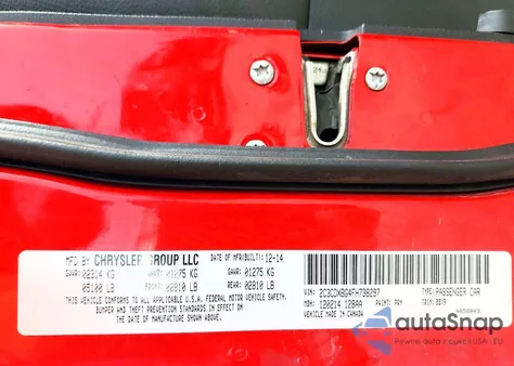 2015 Dodge Charger Se z USA, uszkodzony, nr VIN 2C3CDXBG4FH738297